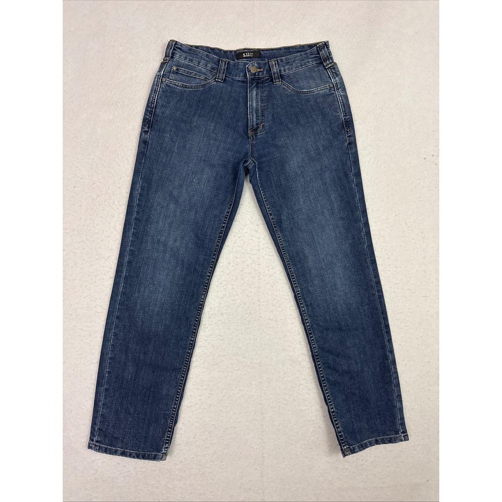 5.11 Tactical Defender-Flex Straight Fit Jeans Mens 32x30 Dark Wash Blue 74558